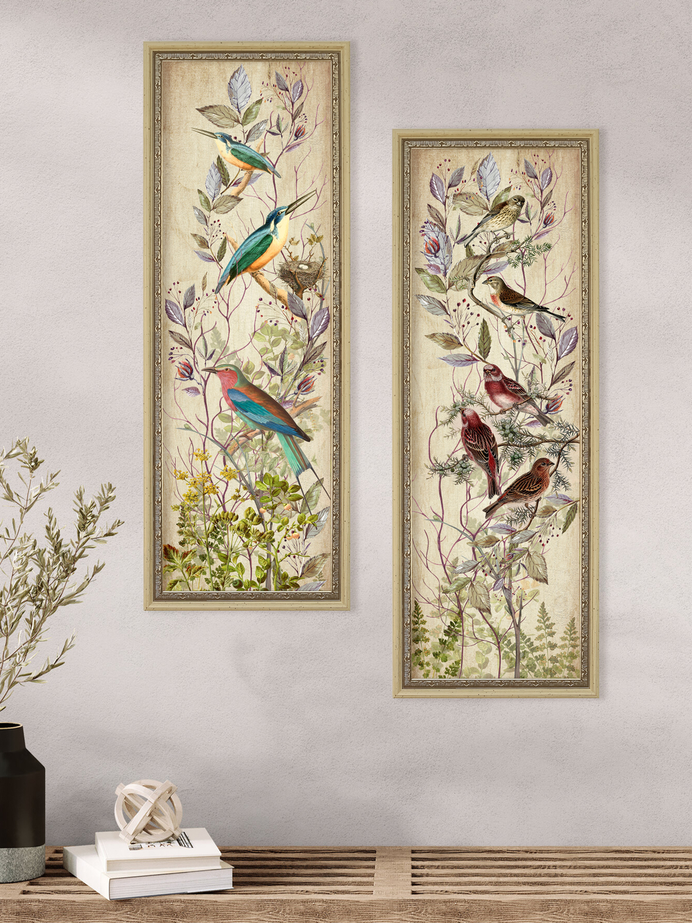 Картины на стену для интерьера в раме набор 2 шт 19*51 см