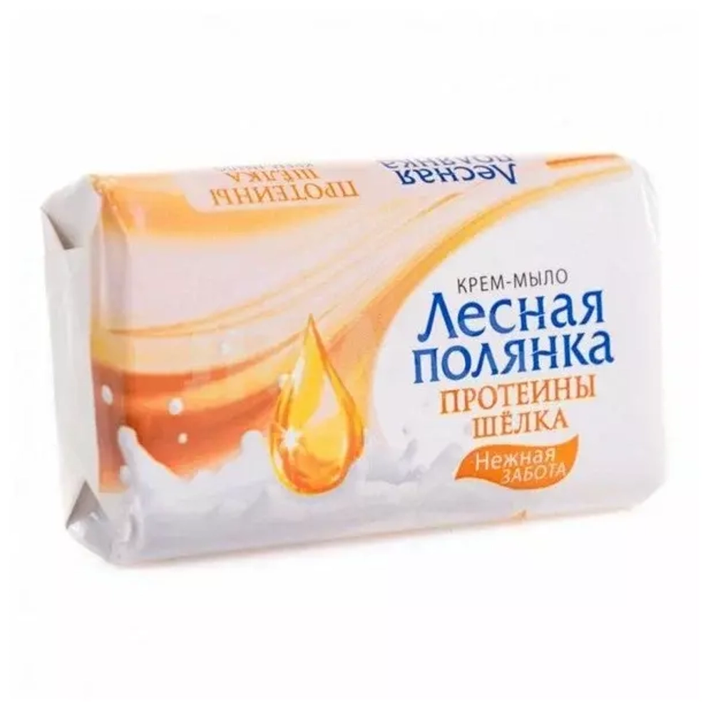 Лесная полянка Крем-мыло кусковое Протеины шелка, 90 г