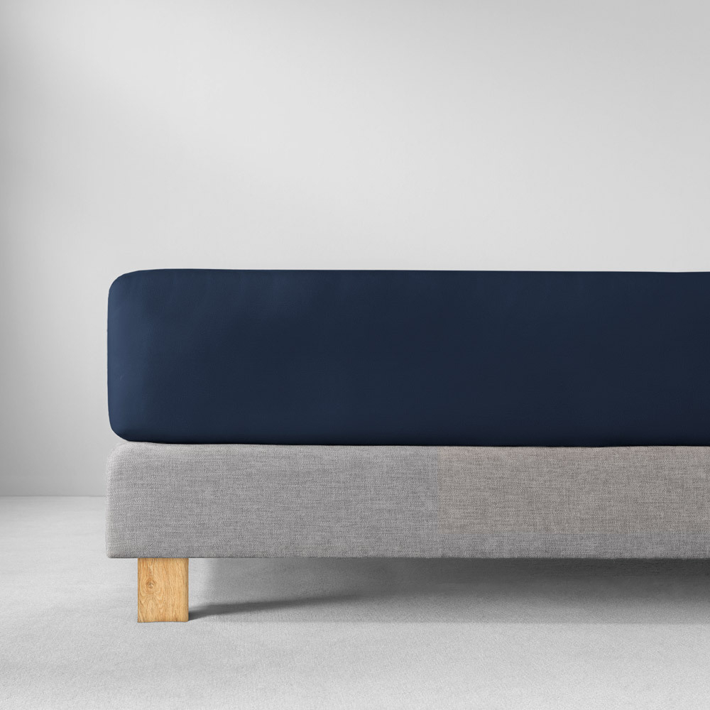 Простыня на резинке 100x200 Estella 635 saphir синяя