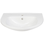 УМЫВАЛЬНИК ОМЕГА ECONOMIC C БОЛТАМИ КРЕПЛЕНИЯ, СЛИВНЫМ ХРОМИРОВАННЫМ КОЛЬЦОМ