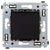 Переключатель одноклавишный в стену, "Avanti", "Черный квадрат"