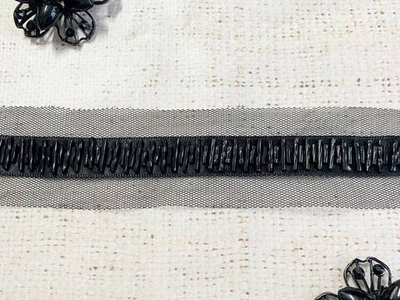 Тесьма стеклярус на сетке, ш. 4 см.