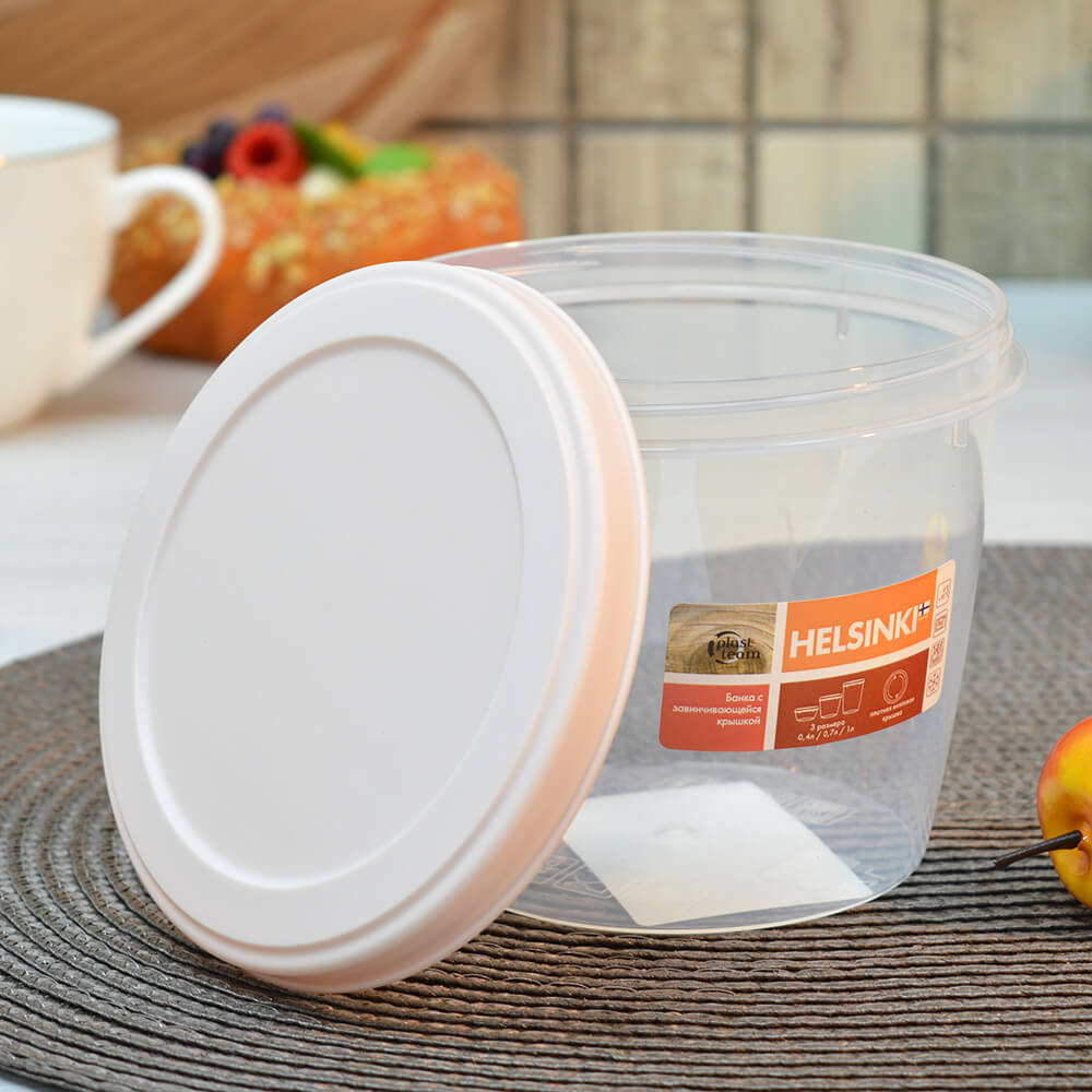 Банка 0,7л с завинчивающейся крышкой "Helsinki", персиковая карамель
