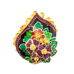 Кольцо с Рубинами, Цаворитами и Оранжевыми сапфирами, Эмаль, R0097-2/12