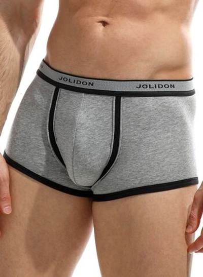 Мужские трусы-боксеры с контрастной тесьмой на резинке (Размер: XL) (Цвет: серый меланж)
