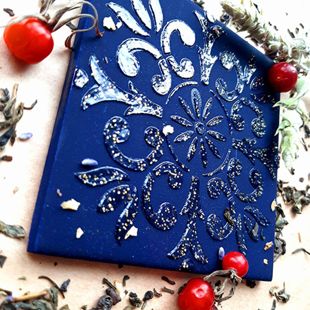 Текстурная паста акриловая моделирующая «Прозрачный с золотым глиттером»