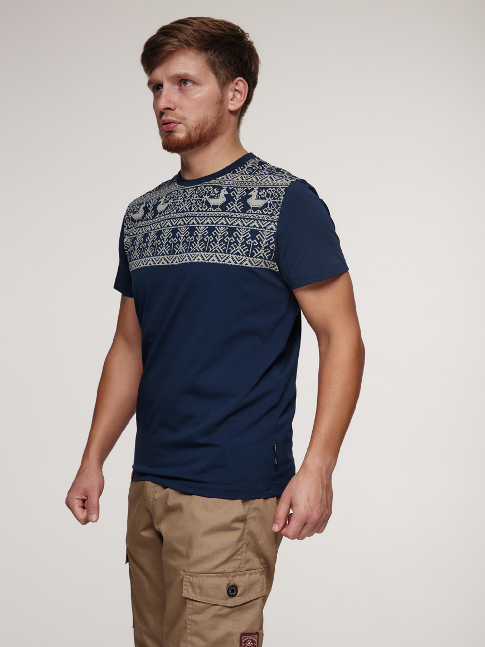 Футболка Варгградъ мужская тёмно-синяя "Предрассветные птицы"