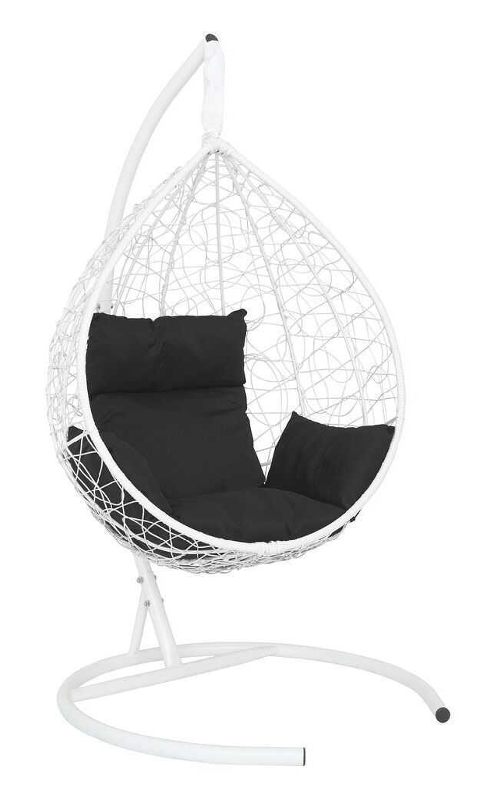 Подвесное кресло-кокон SEVILLA белое, черная подушка (Laura Outdoor)
