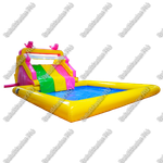 Надувная водная горка с бассейном «Карамелька», 10*6*4 м