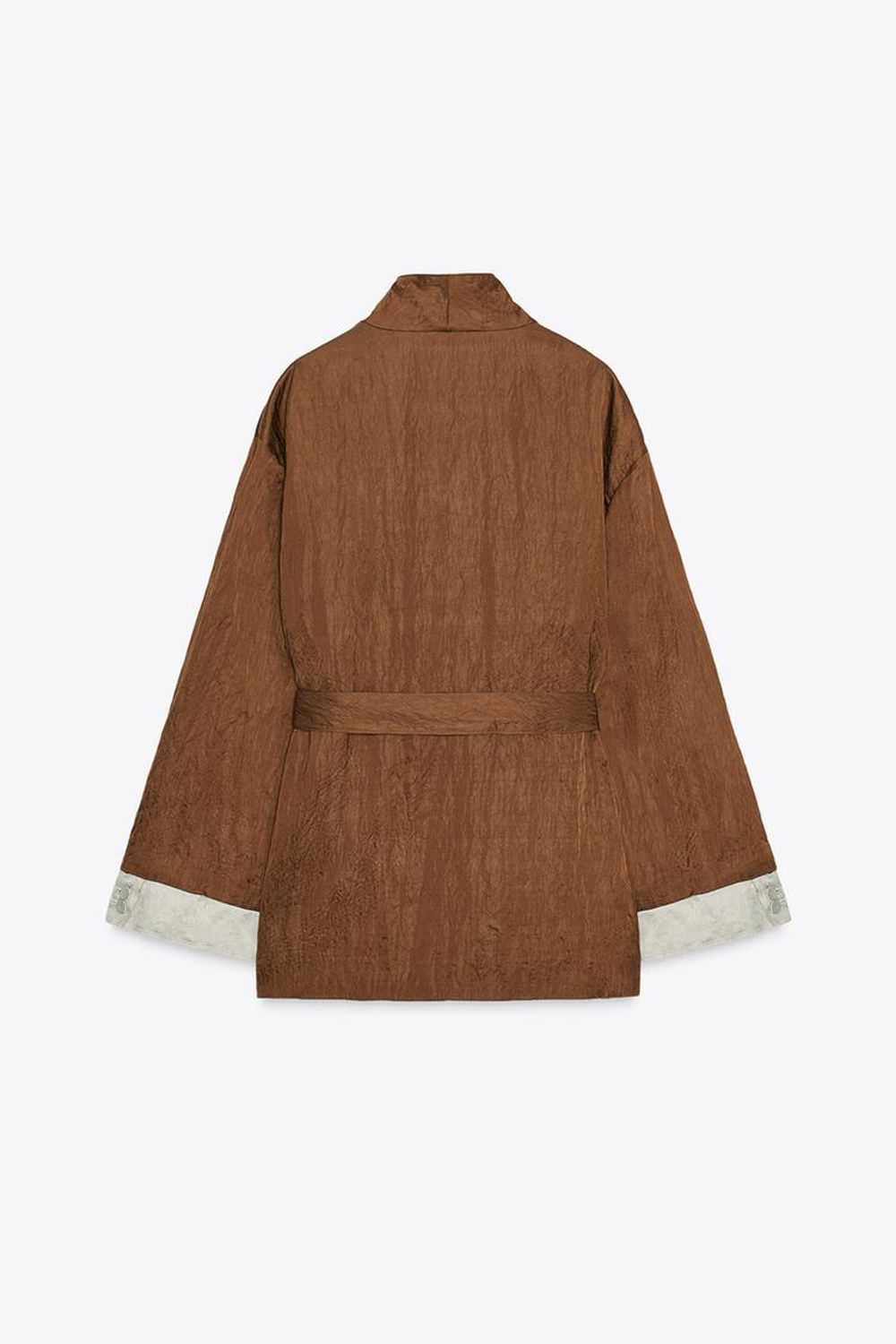 ZARA ЖАККАРДОВЫЙ ЖАКЕТ-КИМОНО — ZW COLLECTION, МЕДНЫЙ