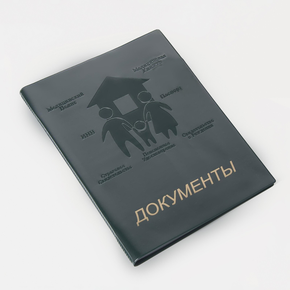 5243264 Папка для семейных документов, 4 комплекта, цвет зелёный