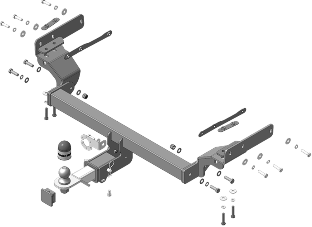 Фаркоп Motodor для Mitsubishi Outlander IV 2022-2024 (шар E)(паспорт и сертификат в комплекте, без электрики) 91315-E