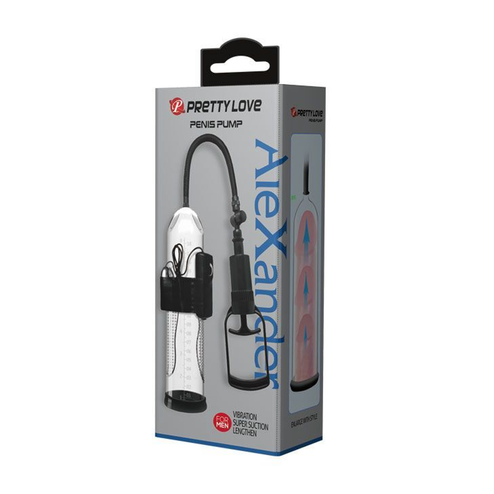 Прозрачная вакуумная помпа с вибрацией AleXander (Цвет: прозрачный)