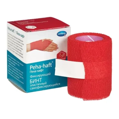 Бинт Paul Hartmann Peha-haft самофиксирующийся 8 см 4 м, красный 9324892
