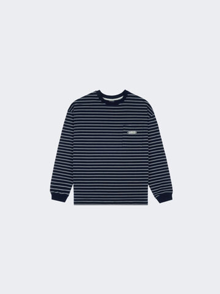 Лонгслив UNIFORM Relaxed Pocket Stripe, Синий