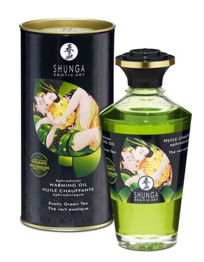 Shunga Afrodisiac Warming Oil - Разогревающее оральное масло, Зеленый чай, 100 мл