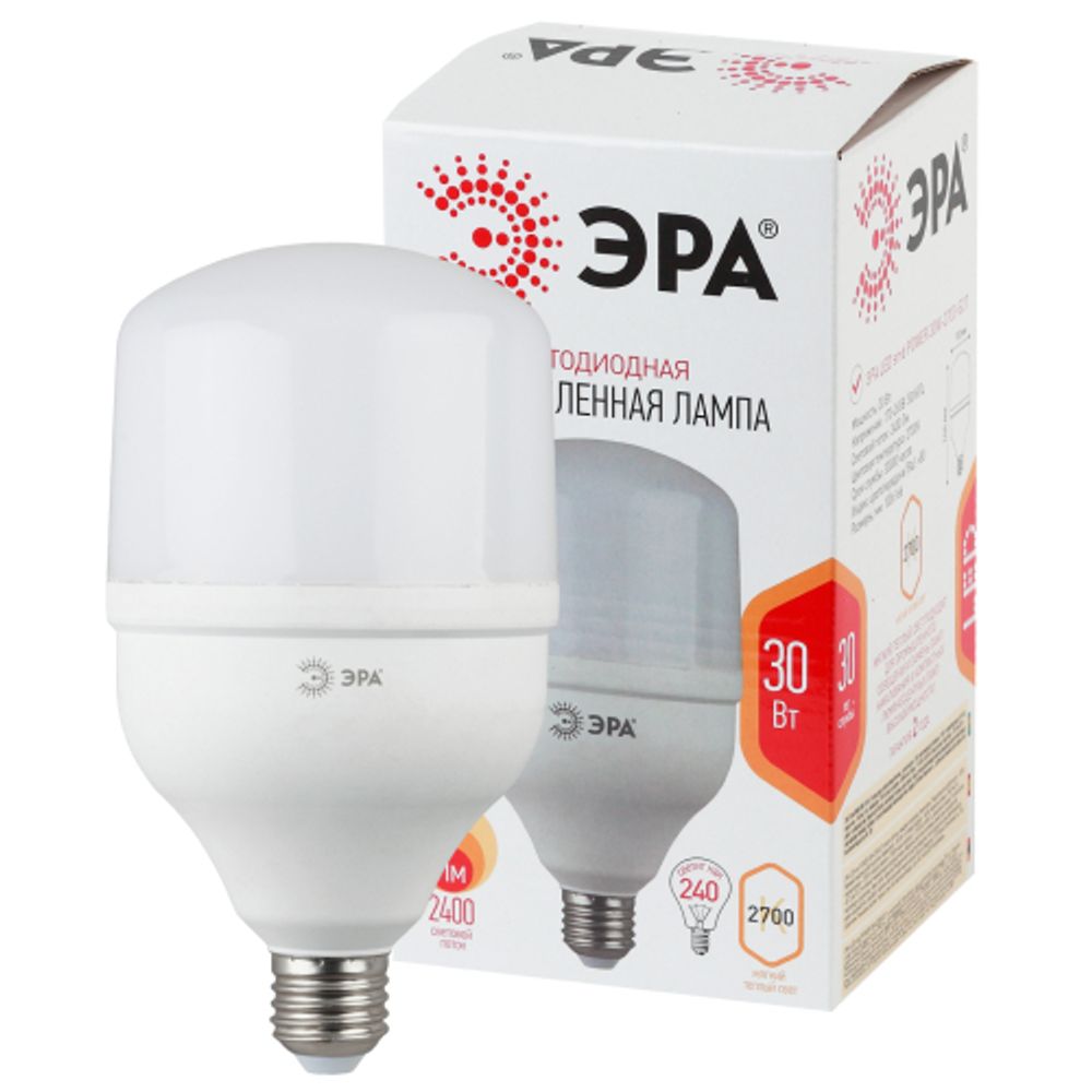 Лампа светодиодная POWER ЭРА STD LED T100-30W-2700-E27 30Вт колокол теплый белый свет Е27 | Лампы cветодиодные POWER