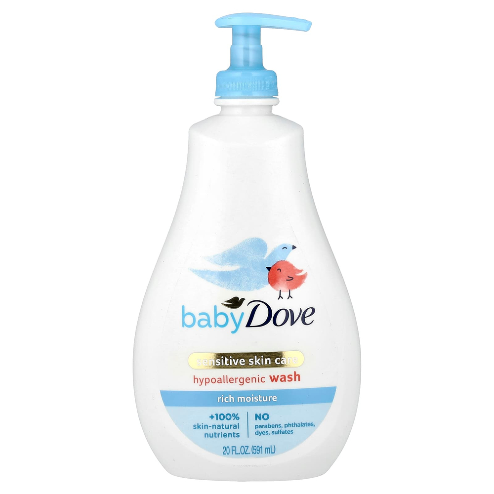 Dove, Для детей, средство для ухода за чувствительной кожей, гипоаллергенное средство, насыщенное увлажнение, 591 мл (20 жидк. унц.)