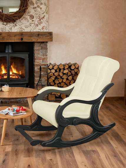 Кресло-качалка Модель 77 экокожа Дунди 112, каркас венге