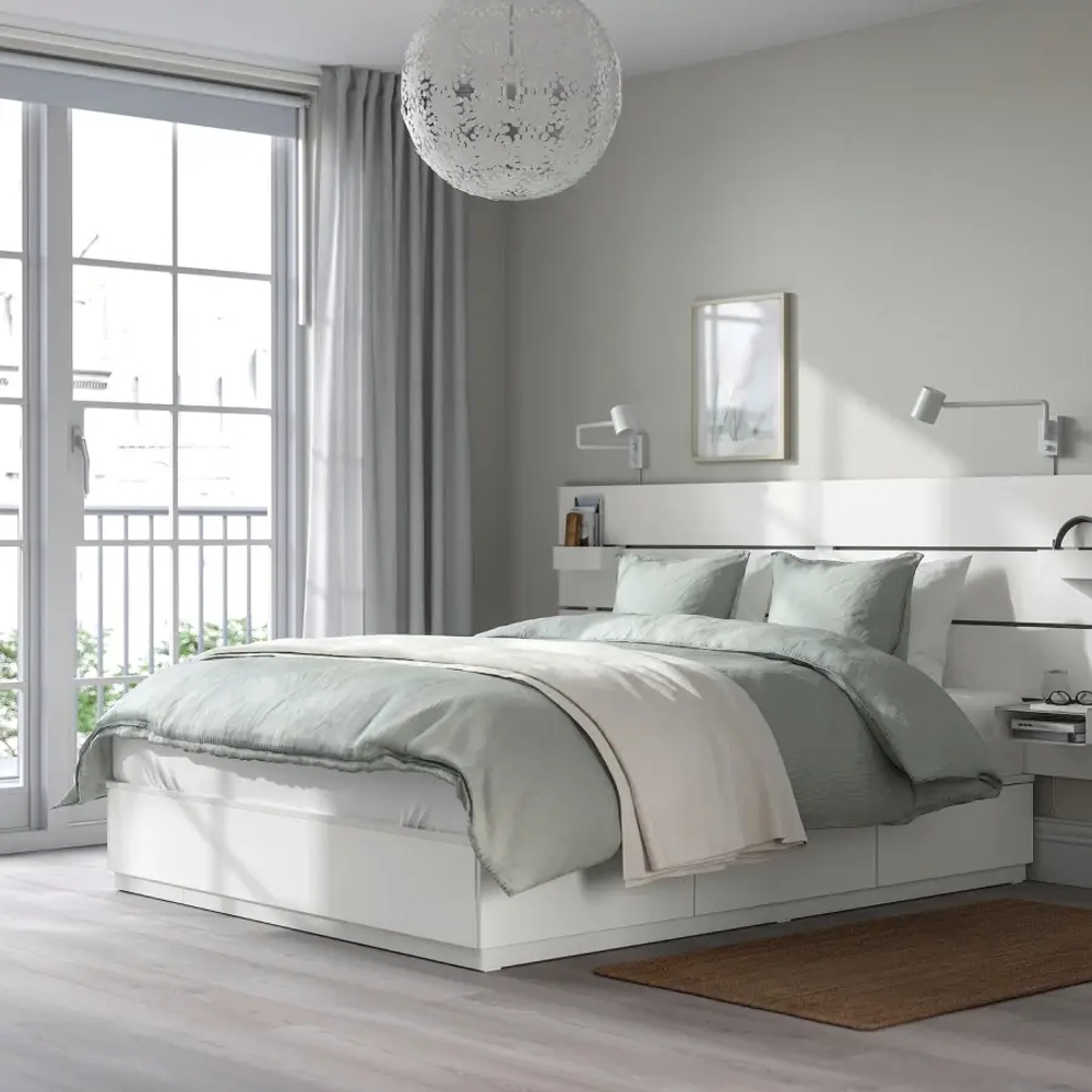 Комплект изголовья двуспальной кровати - NORDLI IKEA/ НОРДЛИ ИКЕА, 160x200 см, белый
