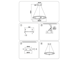 Ambrella Подвесной светодиодный светильник с пультом LineTech FL5281