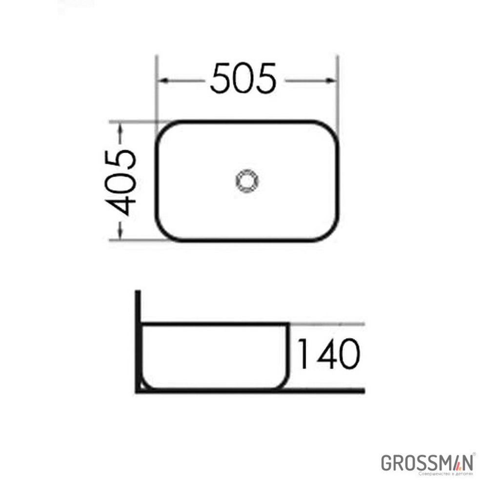 Раковина Grossman GR-3020 прямоугольная (50.5*40.5 см)