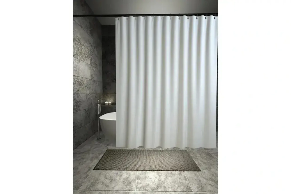 Штора для ванной 180*180"Листопад» цв.белый