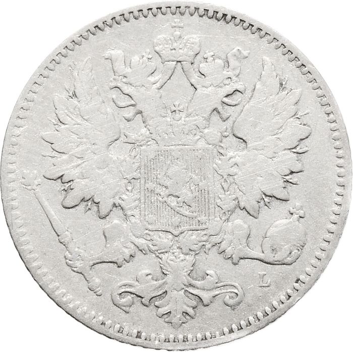 25 пенни (pennia) 1901 L (монета для Финляндии)