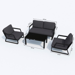 Диван двухместный Ideal Patio ЭСТИВО черный