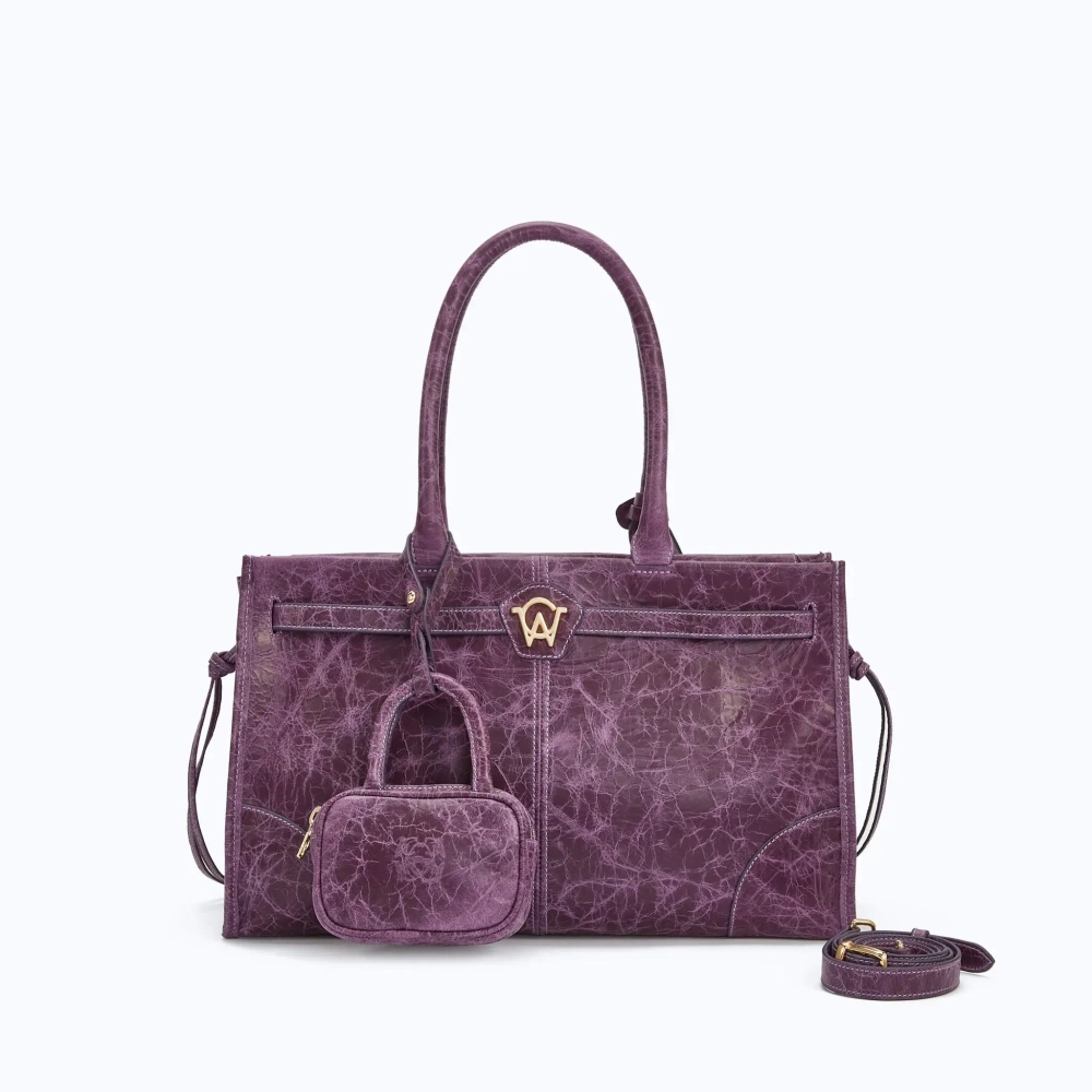 MANC КОЖАНАЯ СУМКА "ZOUZOU", ФИОЛЕТОВЫЙ