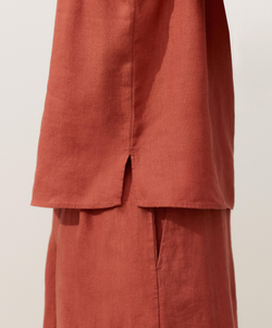 Oysho Топ из 100% льна, красноватый