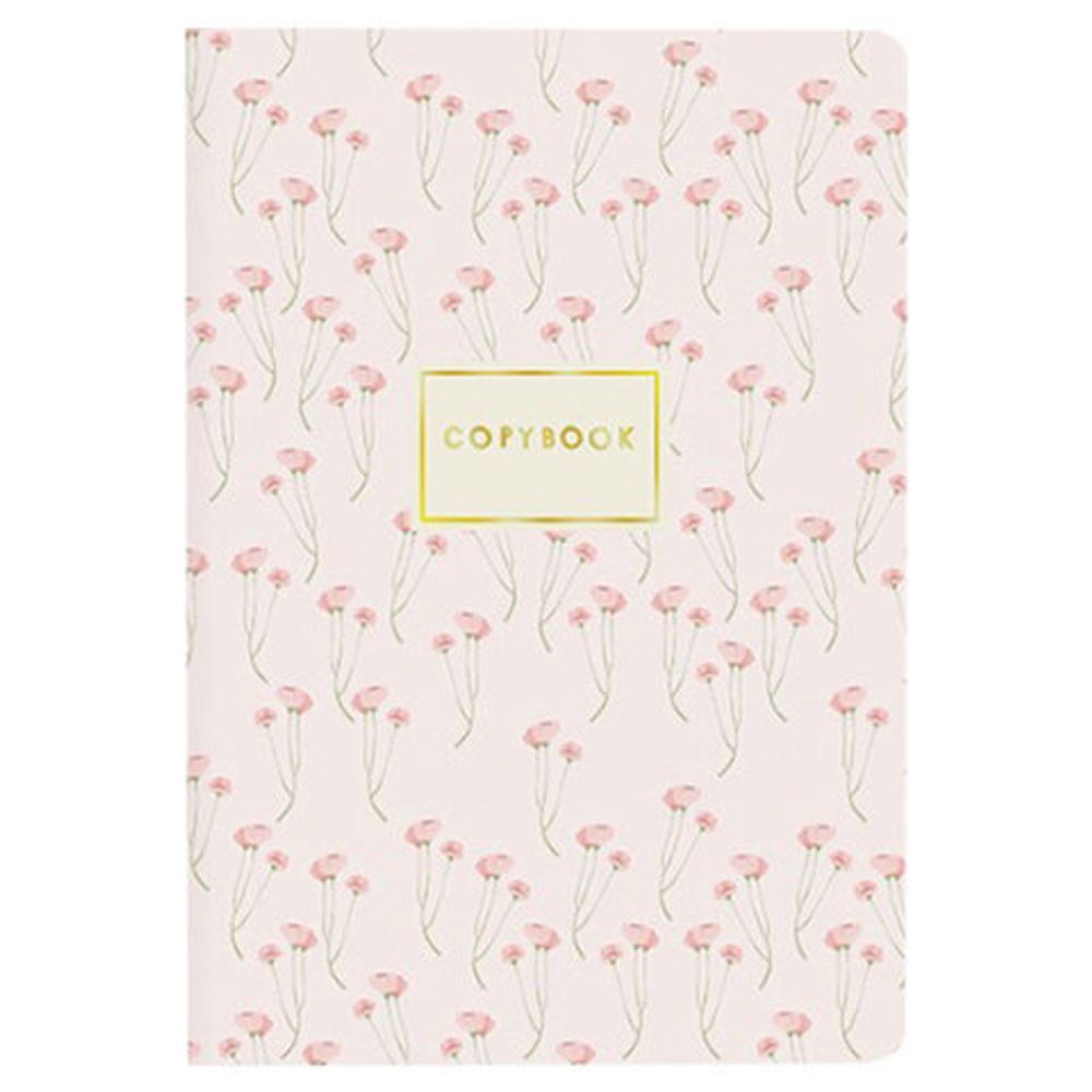 Тетрадь ЕВРО А5 40 л. BRUNO VISCONTI сшивка, клетка, Soft Touch, бежевая бумага 70 г/м2, "МАКИ НА БЕЛОМ", 7-40-001/36