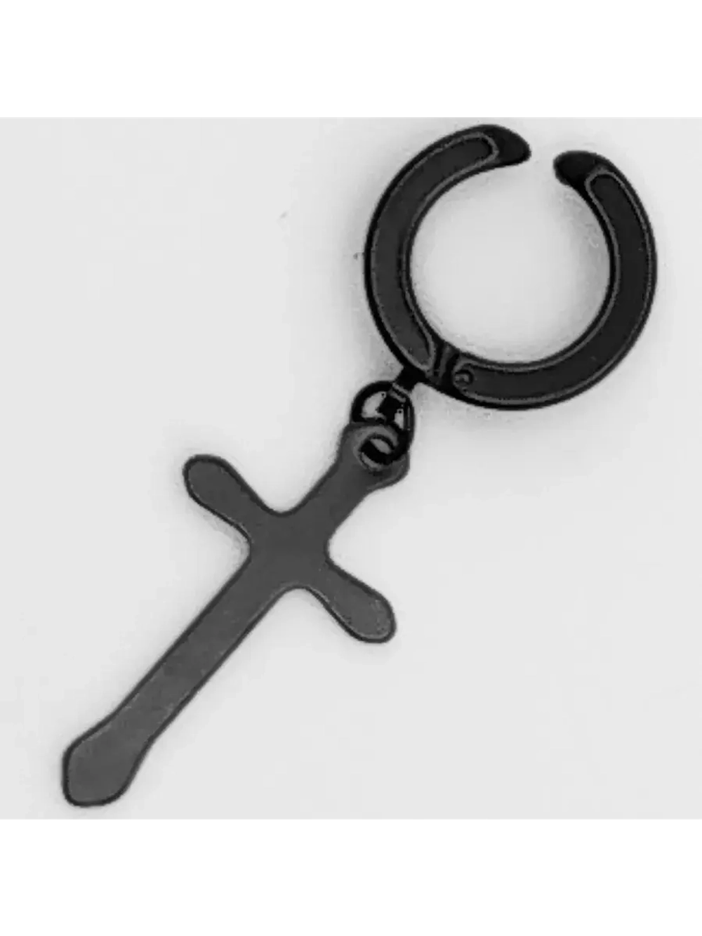 Клипса "Чёрный крест" без прокола.