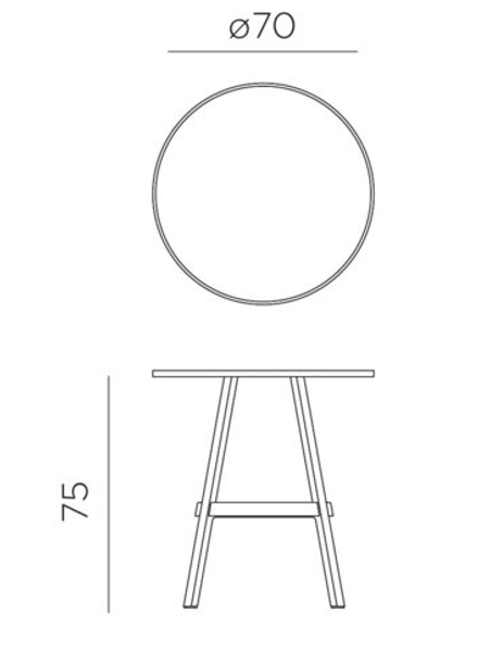 Стол пластиковый обеденный Nardi Combo 70, Ø700х750 мм, терра