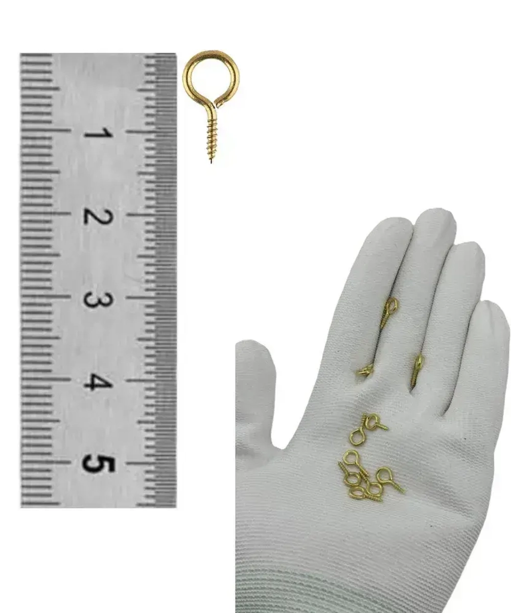 Шуруп с кольцом декоративный NA-13х6мм Цвет: Золото (50 шт) ЁЖкрепЁЖ.