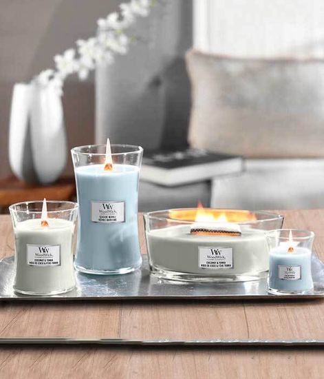 Кокос и тонка, ароматическая свеча эллипс, WoodWick