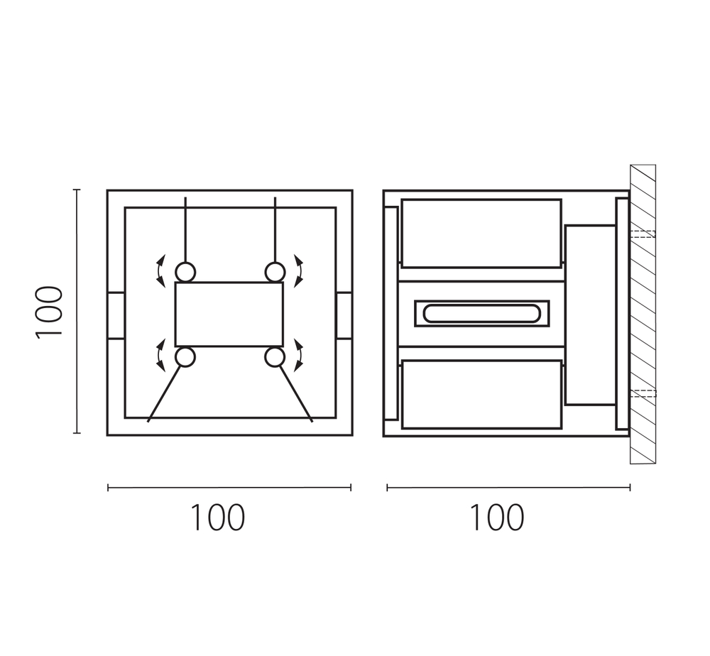 340527 Светильник DALLA 2х5W LED 1100LM G ЧЕРНЫЙ 4000K IP65