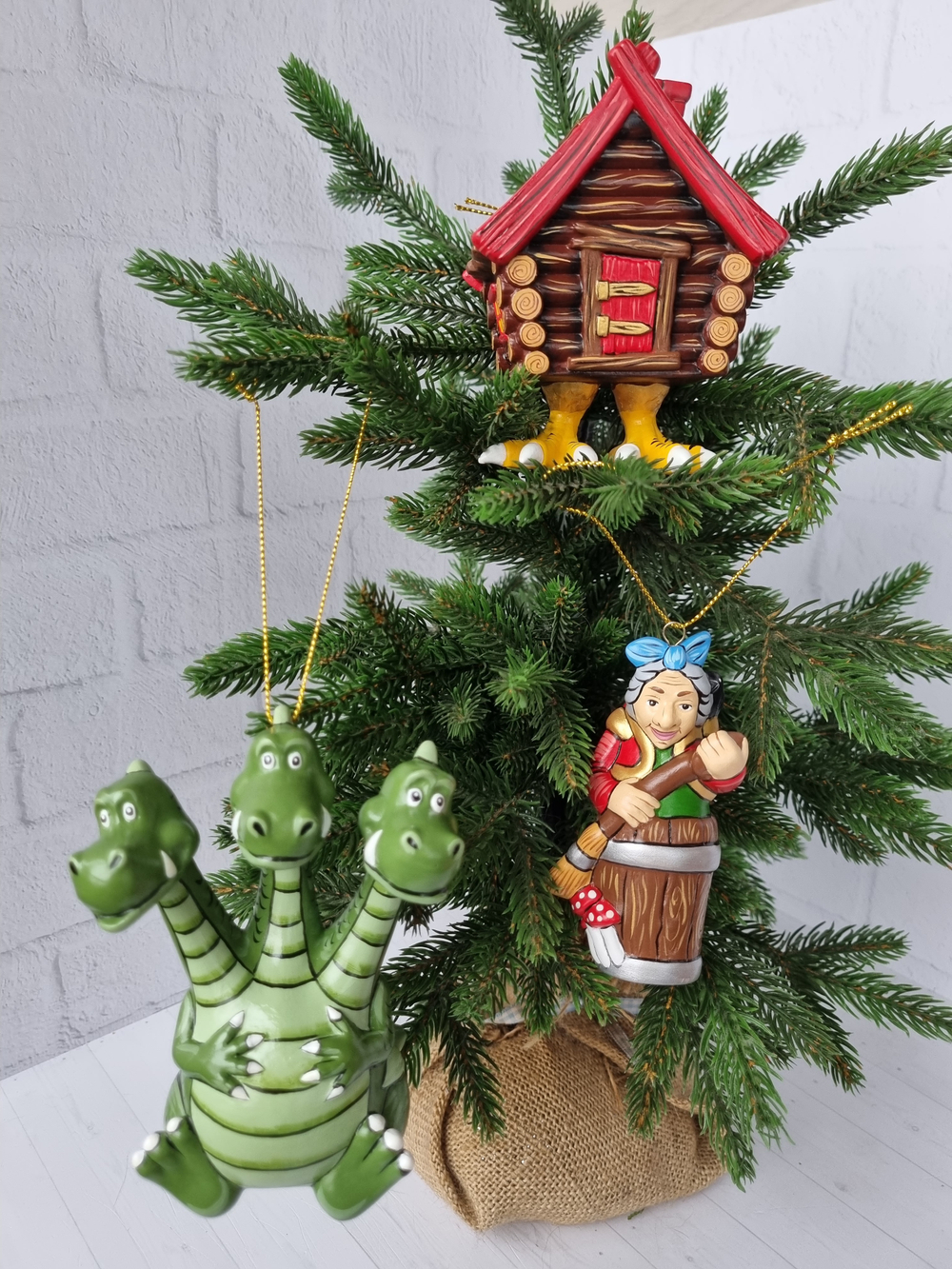 Змей горыныч ёлочная игрушка из фарфора