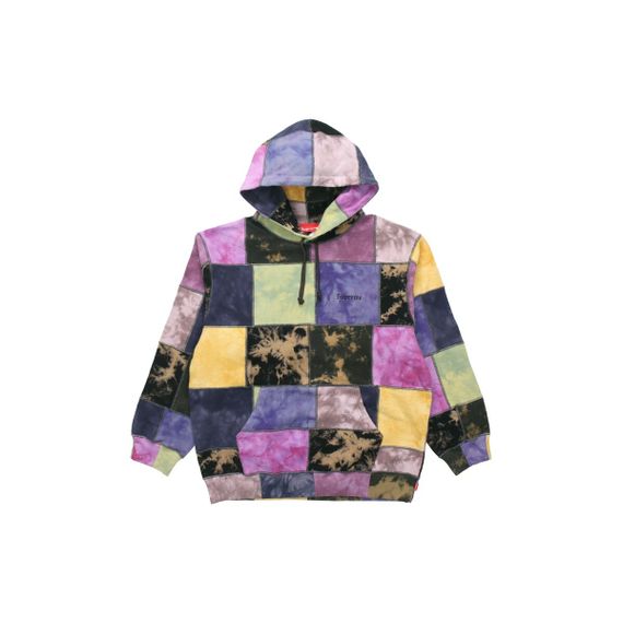 Supreme SS19 Patchwork Tie Dye Hooded Sweatshirt