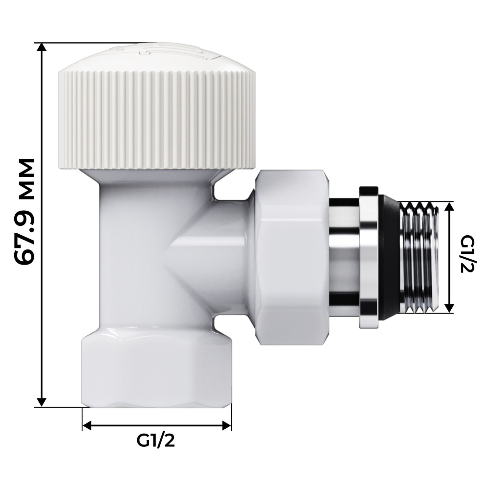 Набор термостатический угловой Royal Thermo Design 1/2quot;М30х1,5 (Белый)