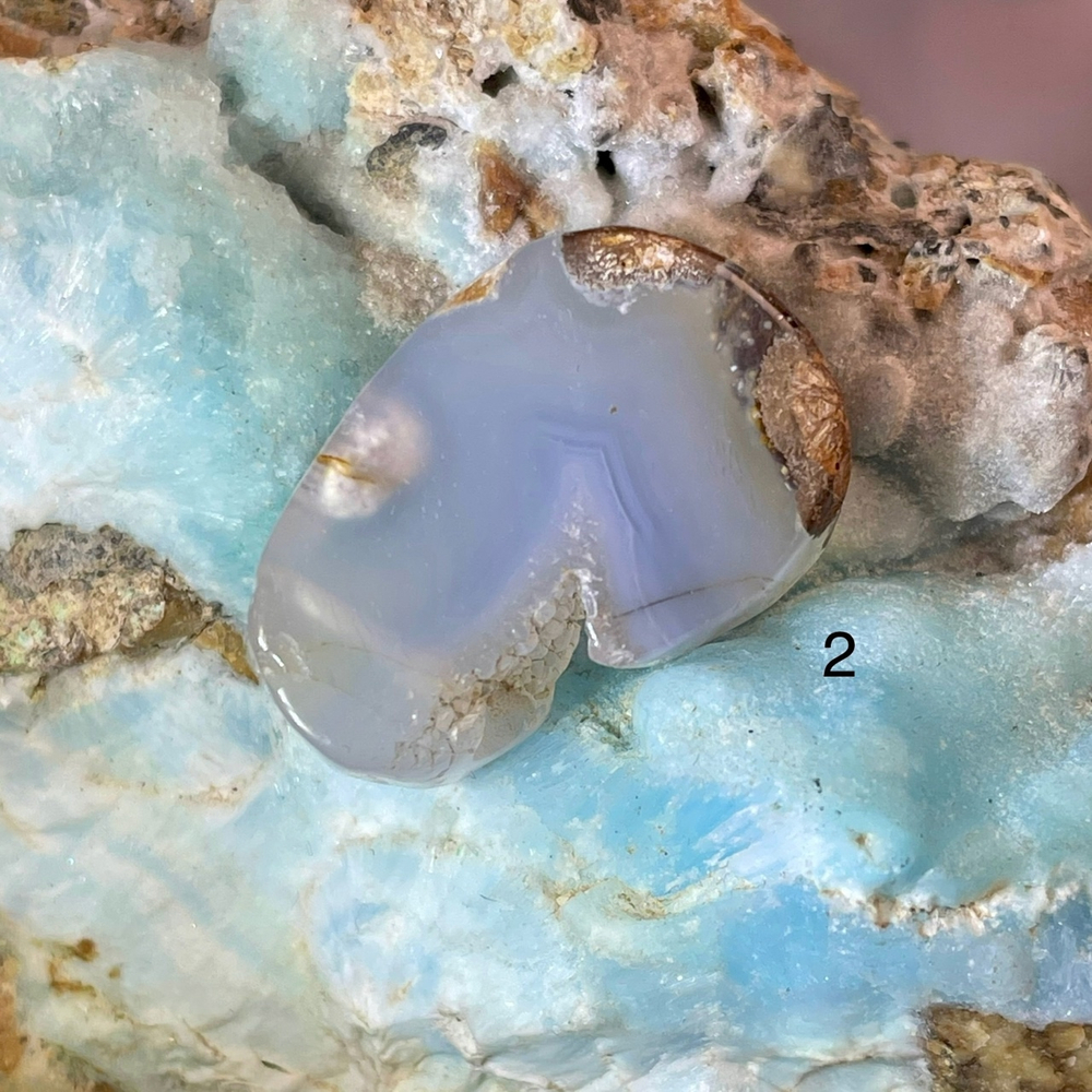 49454  Агат голубой Сапфирин Бусина срез 24-28мм