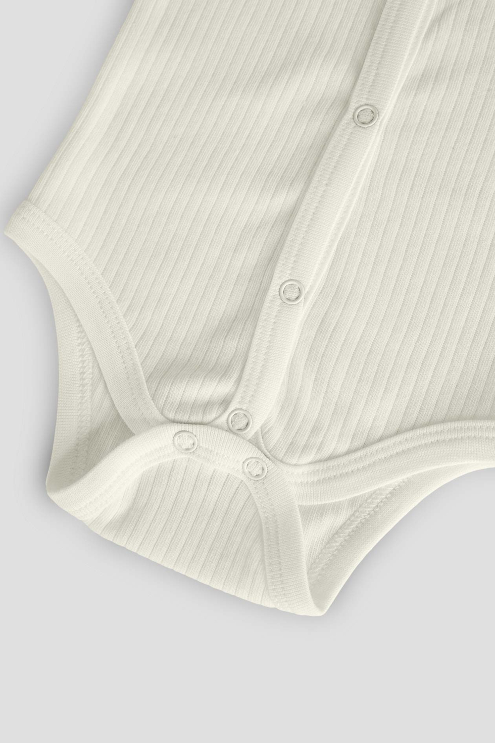 Боди с коротким рукавом на кнопках, Молочный