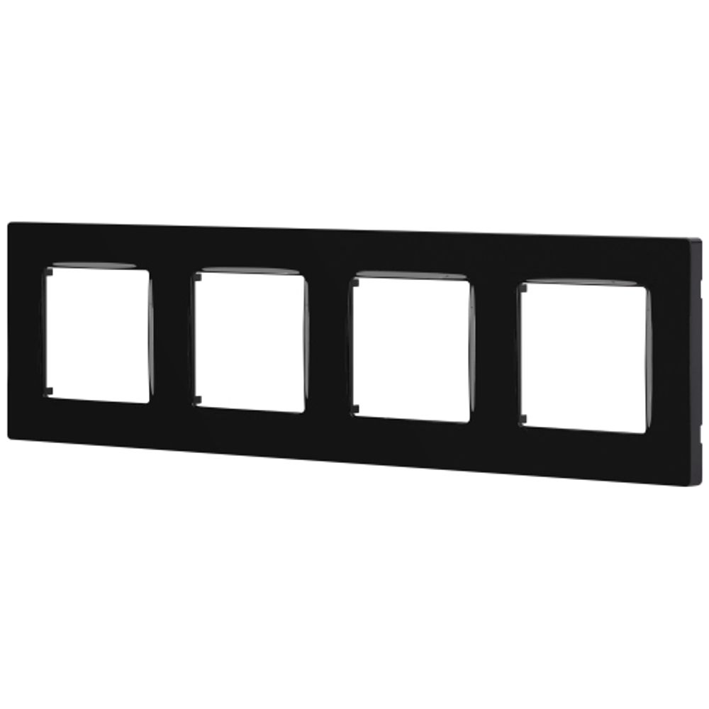 Рамка для розеток и выключателей ЭРА Серия 12 12-5204-06 на 4 поста, Классик, чёрный