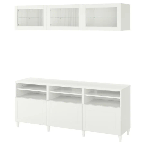 Шкаф для ТВ - IKEA BESTÅ/BESTA, 180x42x192 см, белый, Бесто ИКЕА
