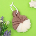 Мочалка нейлоновая «Premium - PORTENEGRO», цвет белый / капучино, 50гр, (ZIP пакет)