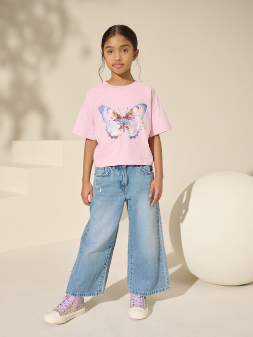 Футболка для девочки Next AM0-630, 3 шт., Мятный, Розовый, Синий