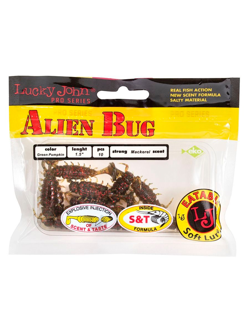 Виброхвосты съедобные искусственные LJ Pro Series ALIEN BUG 1,5in (03.81)/T48 10 шт. в упак.