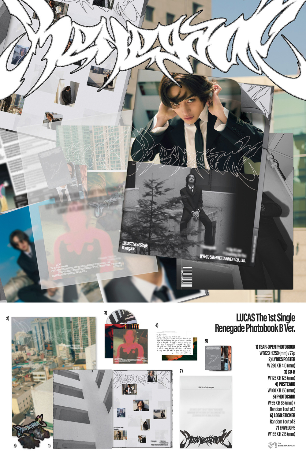 Альбом LUCAS - 1st Single Album Renegade (Photo Book Ver.)