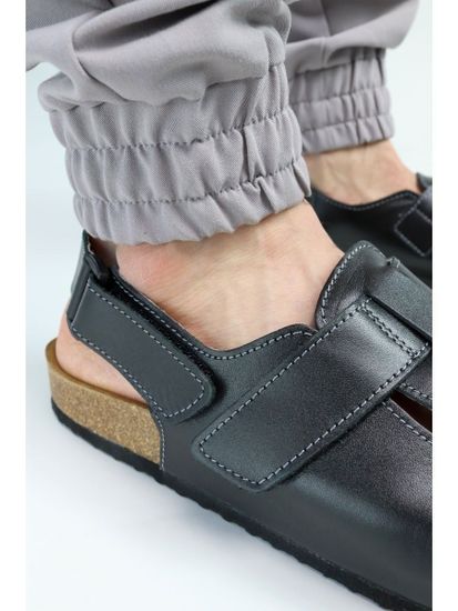 12 | "Branko's" Мужские медицинские сабо кожаные (черный)