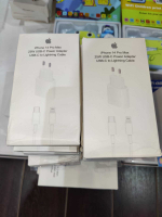 Сетевой адаптер питания USB-C 20W + кабель Lighting-Type-C с лого (белый) мятая коробка